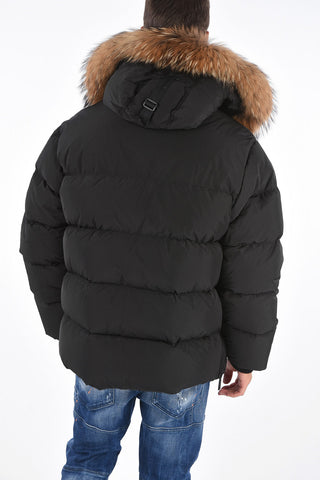 Down Jacket with Real Fur Detail