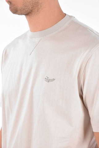 EZ LUXURY Cotton Embroidered Logo T-Shirt