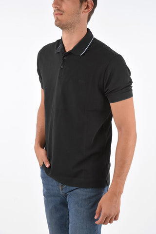 ZZEGNA Polo in Cotone Stretch con Logo Ricamato