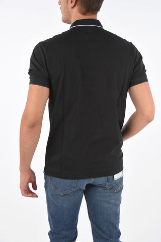 ZZEGNA Polo in Cotone Stretch con Logo Ricamato