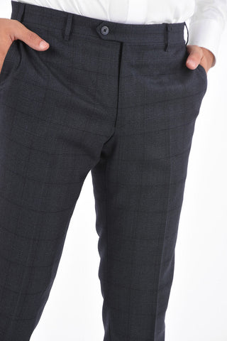 Virgin Wool and Cashmere ACADEMY District Check Pants