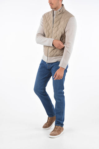 EZ LUXURY Leather and Cashmere Jacket