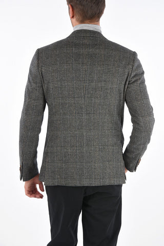 ZZEGNA Single Breasted Tartan Blazer