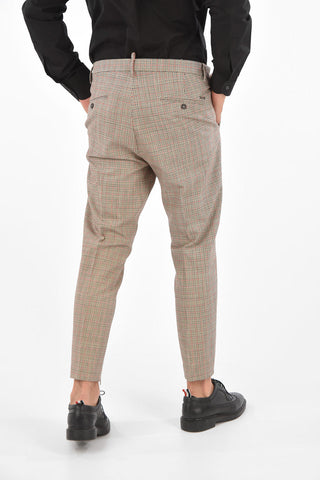 Houndsthooth Pants with Ankle Zip