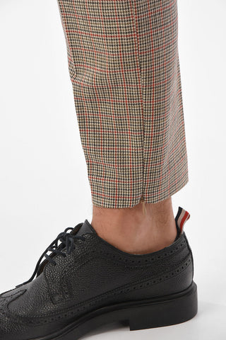 Houndsthooth Pants with Ankle Zip