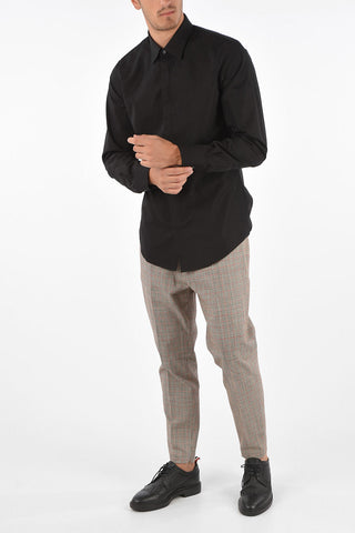 Houndsthooth Pants with Ankle Zip