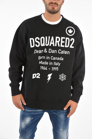 Printed SLOUCH FIT Crewneck Sweatshirt