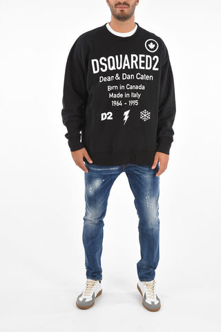 Printed SLOUCH FIT Crewneck Sweatshirt
