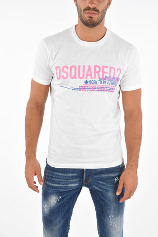 Cool Fit T-shirt BORN TO BE A FIGHTER with Fluo Print
