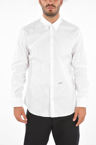 Stretchy Cotton Spread Collar Shirt