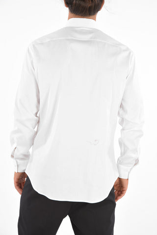 Stretchy Cotton Spread Collar Shirt