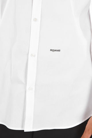 Stretchy Cotton Spread Collar Shirt