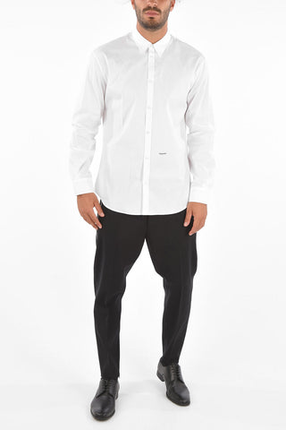 Stretchy Cotton Spread Collar Shirt