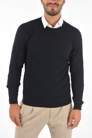 Wool and silk ribbed sweater