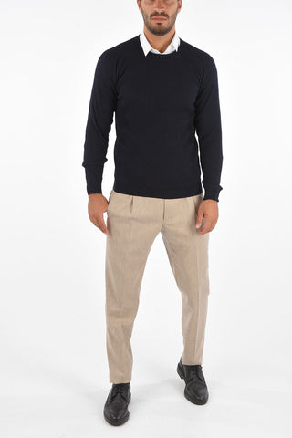 Wool and silk ribbed sweater