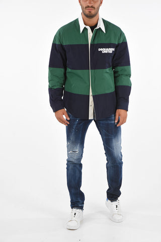 Overshirt Imbottita con Stampa Logo