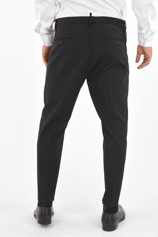 Pantaloni in Lana Stretch con Zip alla Caviglia