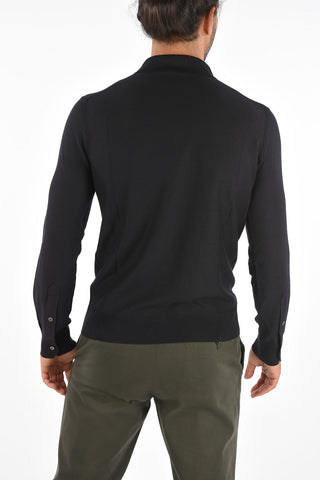 EZ LUXURY Silk Long Sleeve Polo Collar Shirt