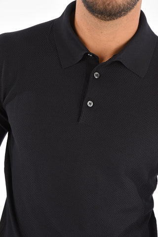 EZ LUXURY Silk Long Sleeve Polo Collar Shirt