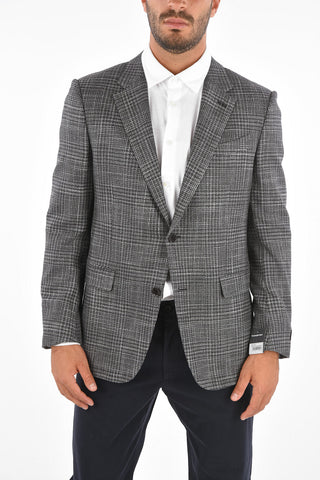 Silk Wool and Cashmere Prince of Wales Blazer