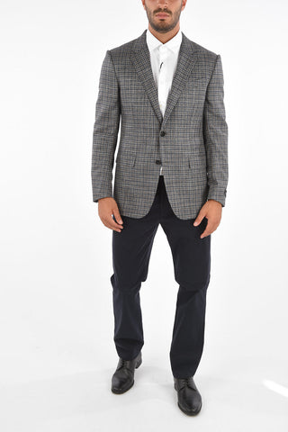 Blazer Tartan in Lana Lino e Seta 