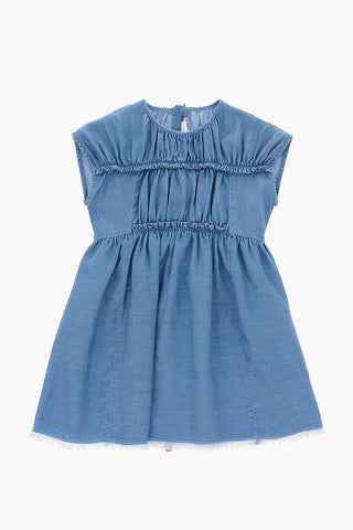 crew-neck dress with zip closure