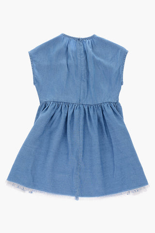 crew-neck dress with zip closure
