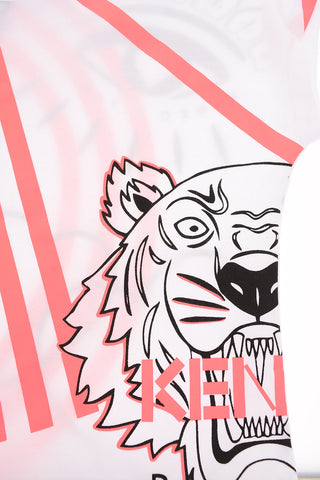 Printed crew-neck playsuit