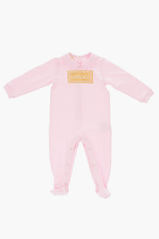 printed stretch cotton romper suit
