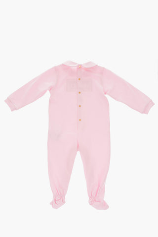 printed stretch cotton romper suit