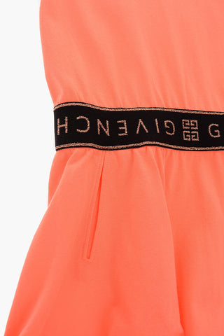 logoed waist band crew-neck dress 
