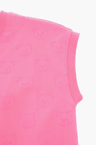 Teddy printed crew-neck dress