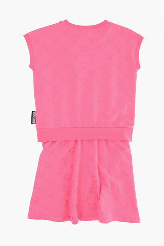 Teddy printed crew-neck dress