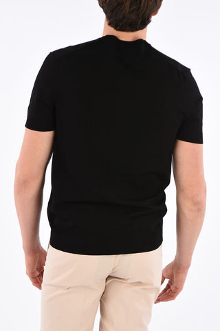 Stretched TRAVEL TECNO Knitted T-shirt with Ribbed Hems