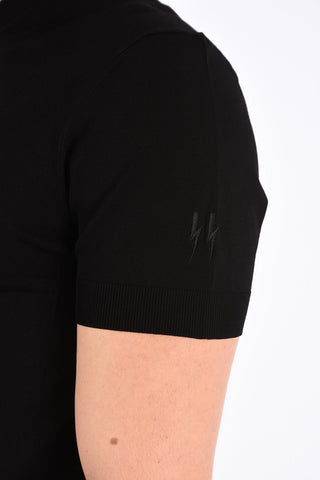 Stretched TRAVEL TECNO Knitted T-shirt with Ribbed Hems
