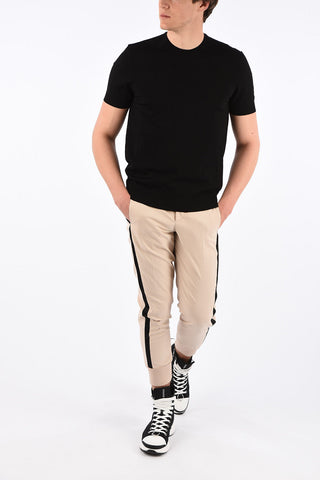 Stretched TRAVEL TECNO Knitted T-shirt with Ribbed Hems