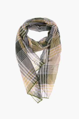 CC COLLECTION Plaid Cotton Scarf