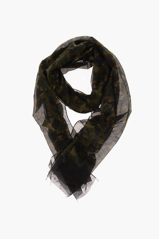 CC COLLECTION Camouflage Cotton and Silk Scarf