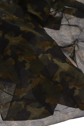 CC COLLECTION Camouflage Cotton and Silk Scarf