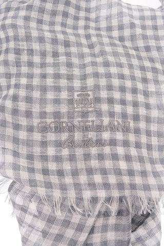 Foulard Gingham Check in Lino e Seta