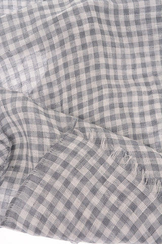 Foulard Gingham Check in Lino e Seta