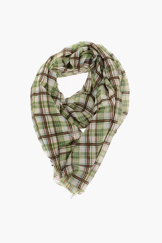 Silk and Cotton Plaid Scarf