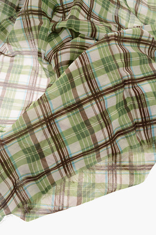 Silk and Cotton Plaid Scarf