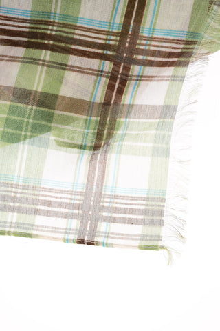 Silk and Cotton Plaid Scarf