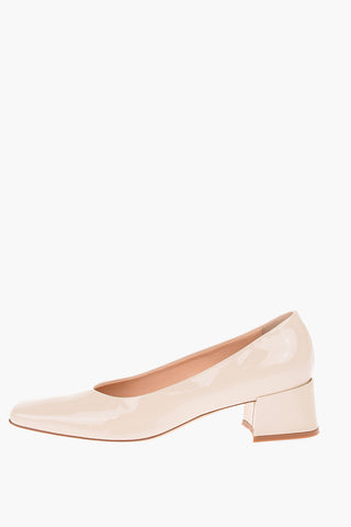 Lacquered Leather Squared Heel Pumps