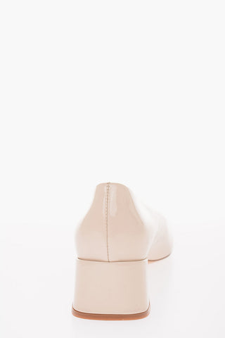 Lacquered Leather Squared Heel Pumps