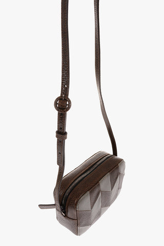 Textured Leather Geometrical Detail Camera Bag