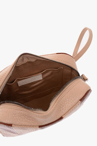 Textured Leather Geometrical Detail Camera Bag 