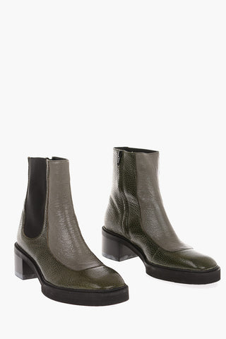 Stivaletti in Pelle Martellata con Zip Laterale 