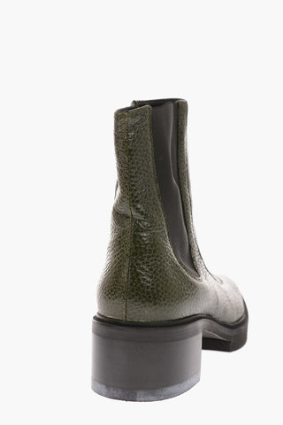 Stivaletti in Pelle Martellata con Zip Laterale 